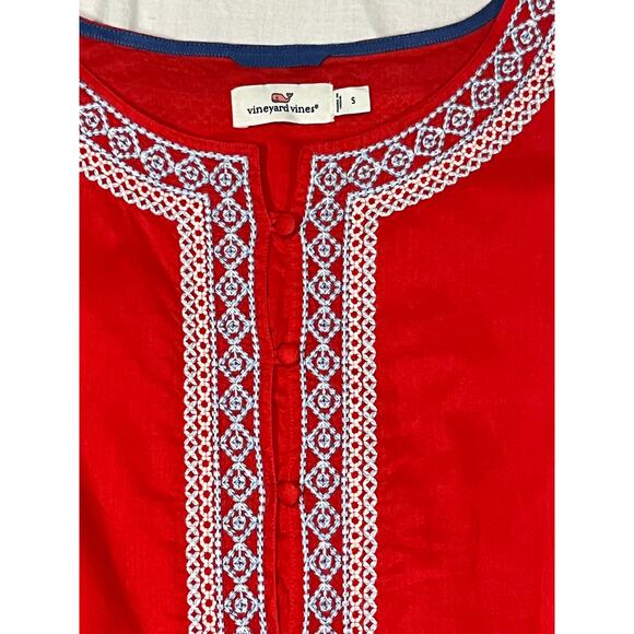 Vineyard Vines Red Boho‎ Mini Dress S - Picture 3 of 7